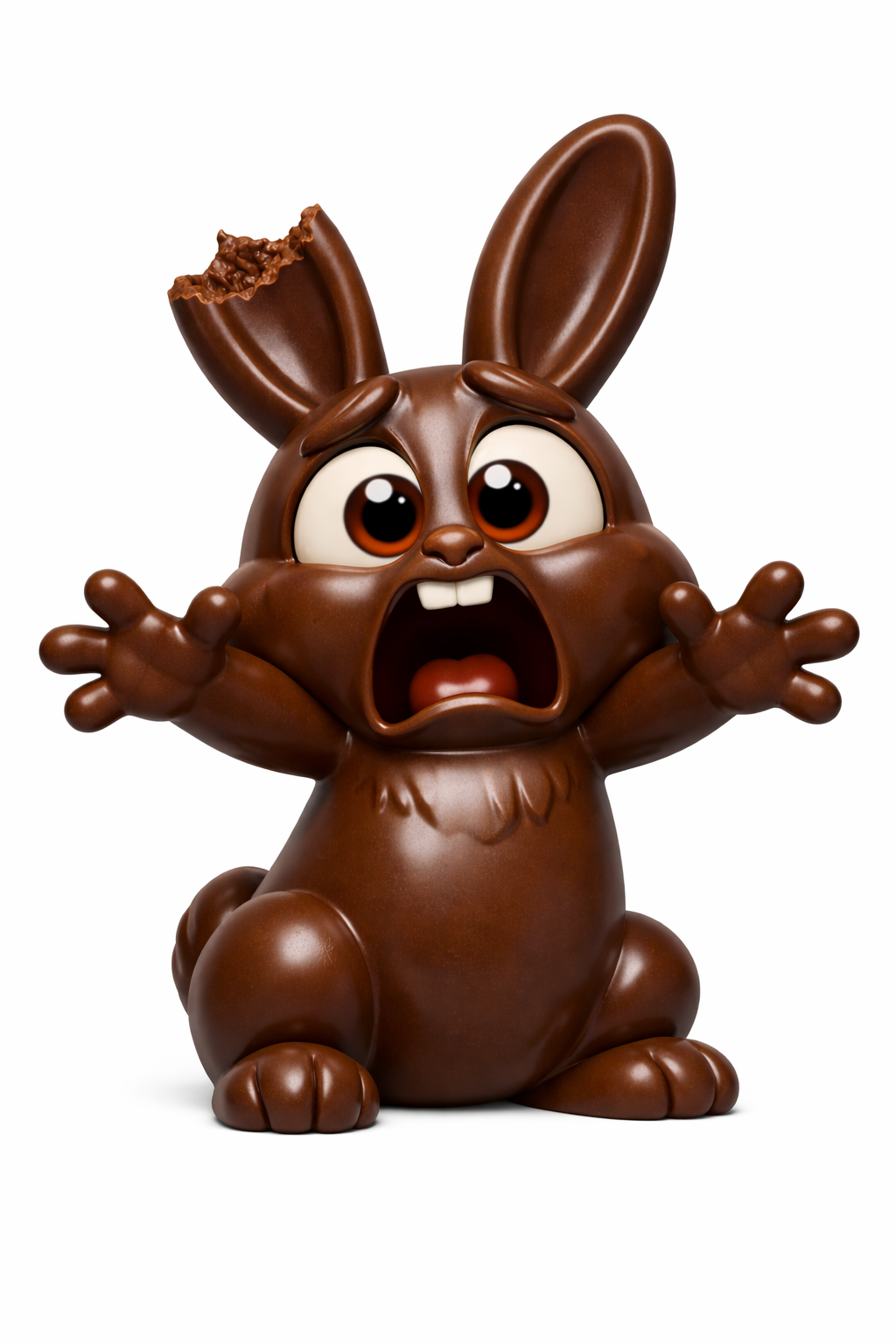 Terrified Chocolate Bunny