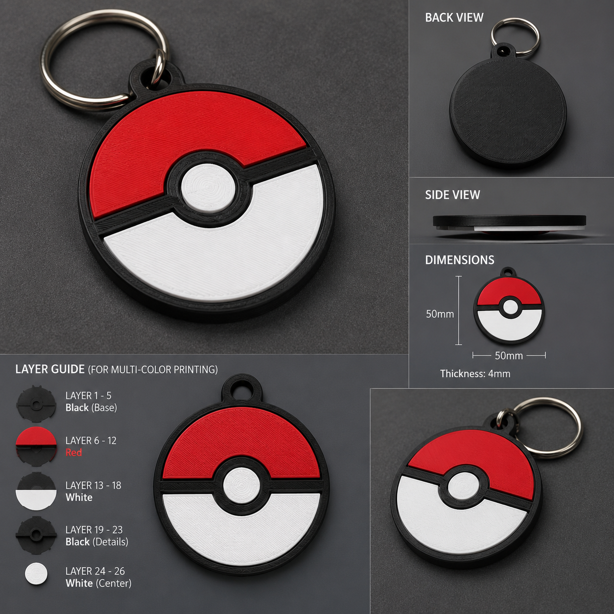 Pokémon ball keychain